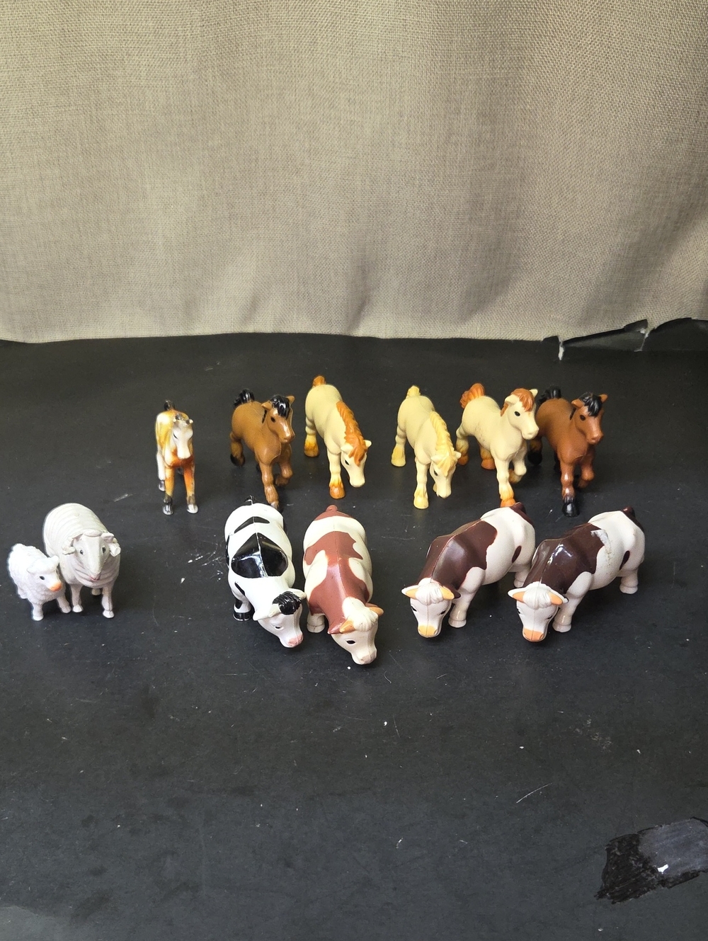 Lot Of 12 Vtg Plastic Farm Animals